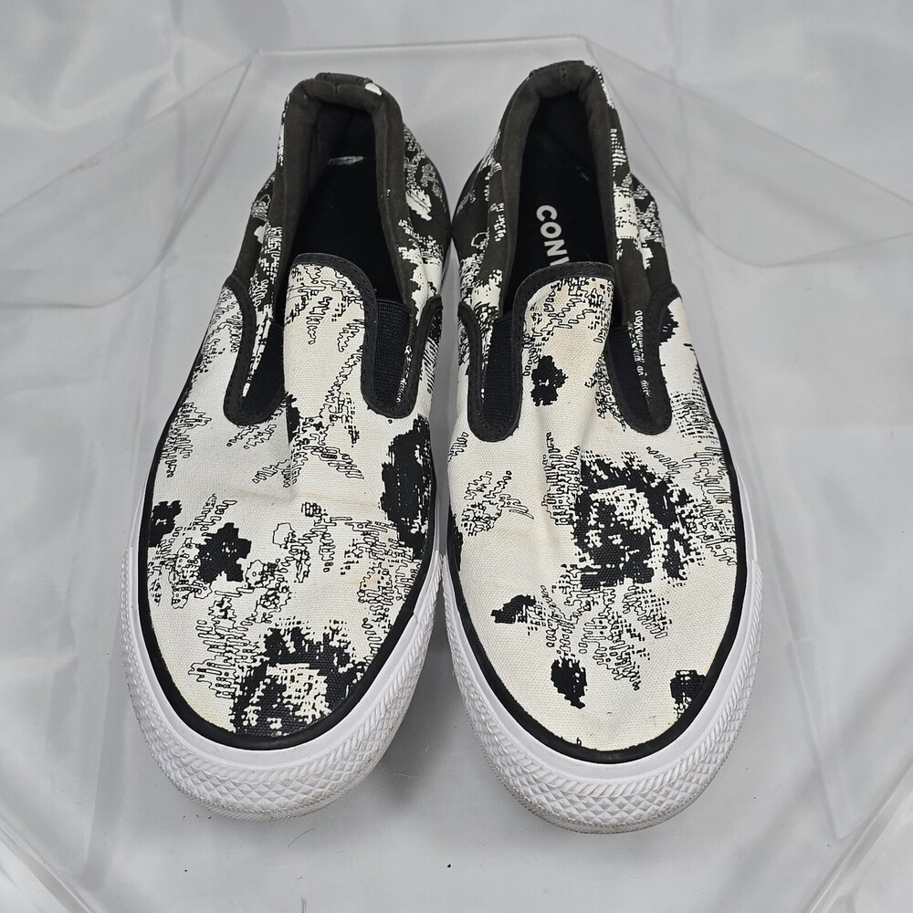 CONVERSE CTAS DOUBLE GORE SLIP-ON FLORAL FUSION Black/White Women 10 Sneakers